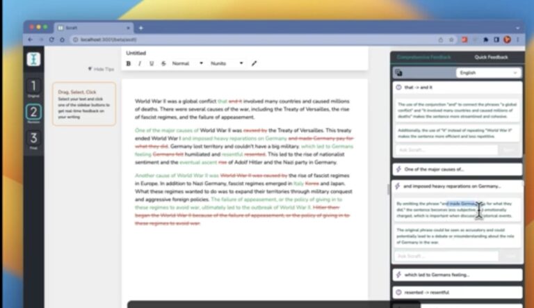 Un tuteur d'écriture d'IA générative qui produit des commentaires personnalisés pour les apprenants d'anglais
