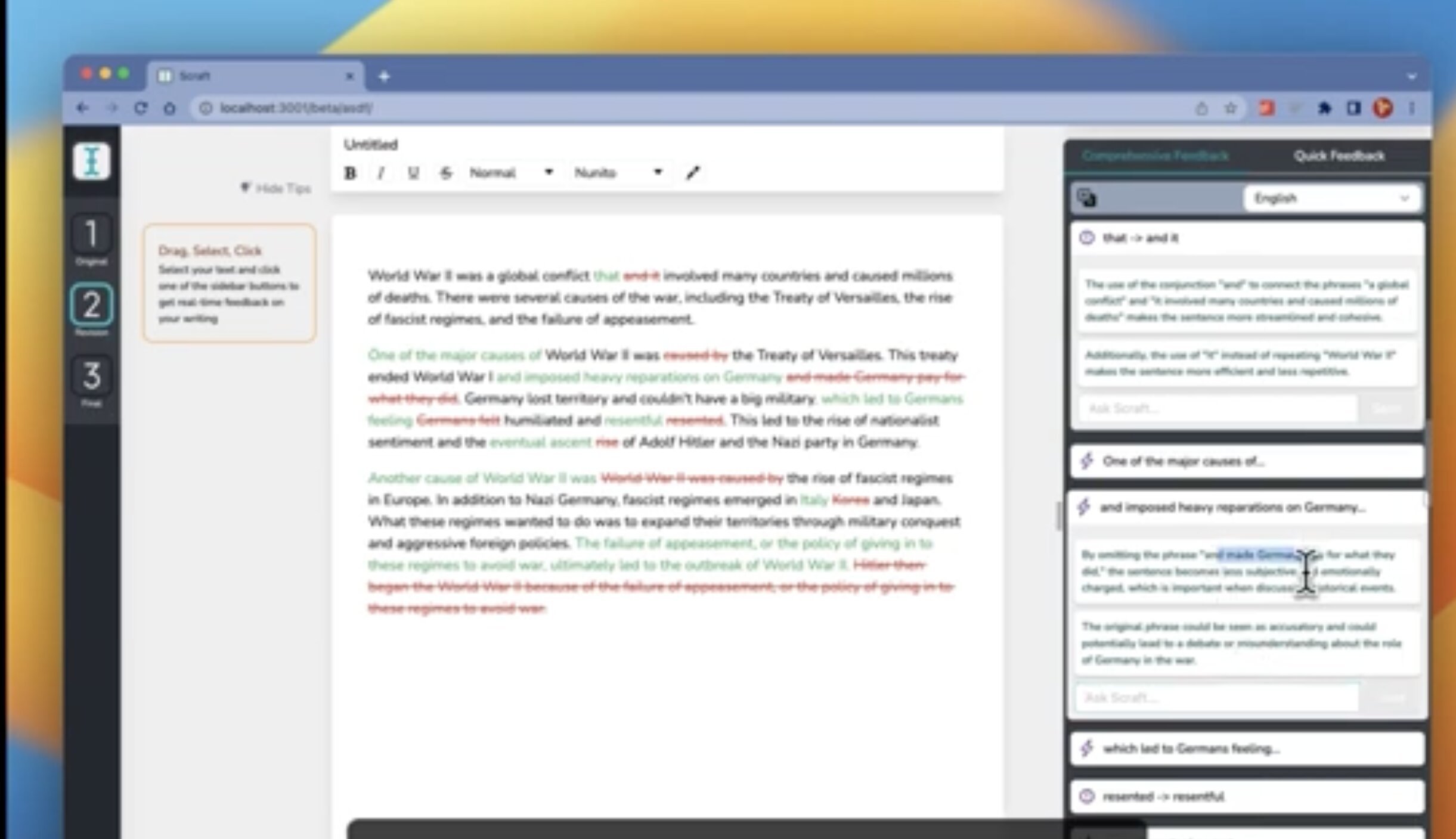 Un tuteur d'écriture d'IA générative qui produit des commentaires personnalisés pour les apprenants d'anglais