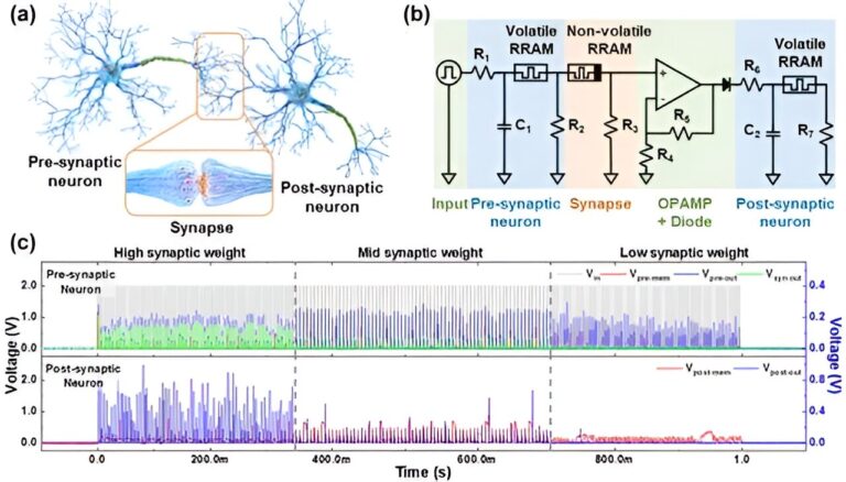 Implémenter des systèmes matériels de réseaux neuronaux artificiels en les empilant comme des blocs structurels « neurone-synapse-neurone »
