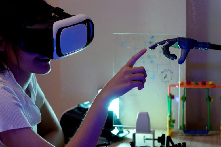 Teenage,Girl,Amateur,Inventor,Wearing,Vr,Glasses,Study,The,Operation