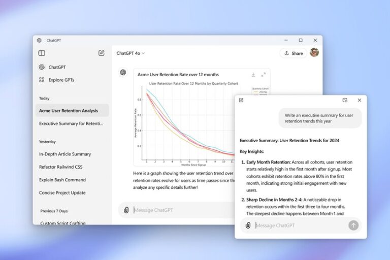 Windows reçoit enfin l'application officielle ChatGPT. Elle diffère de la version Mac sur un point clé
