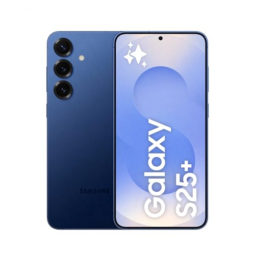 Téléphone mobile Samsung Galaxy S25 + 256 Go avec AI, Galaxy AI, 12 Go de RAM, appareil photo 50MP, double SIM, IP68, garantie du fabricant 3 ans + 1 année supplémentaire, bleu marine (version espagnole)
