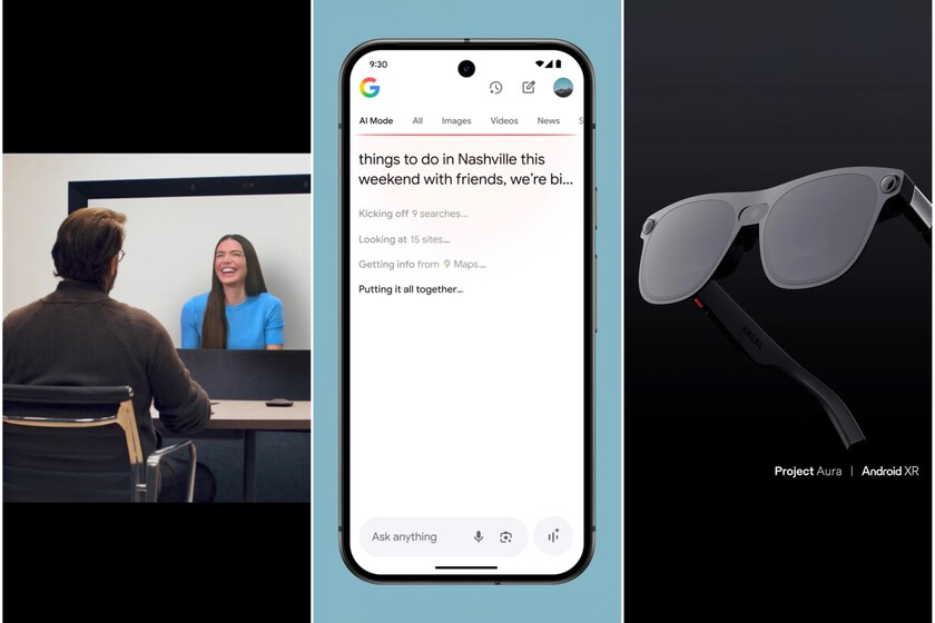 Mode AI, PROJET POUR, I VOIR 3, L'AURA PROJET, JULES GLASSES et tout ce qui est présenté dans une I / ou 2025 Google chargée d'ambition
