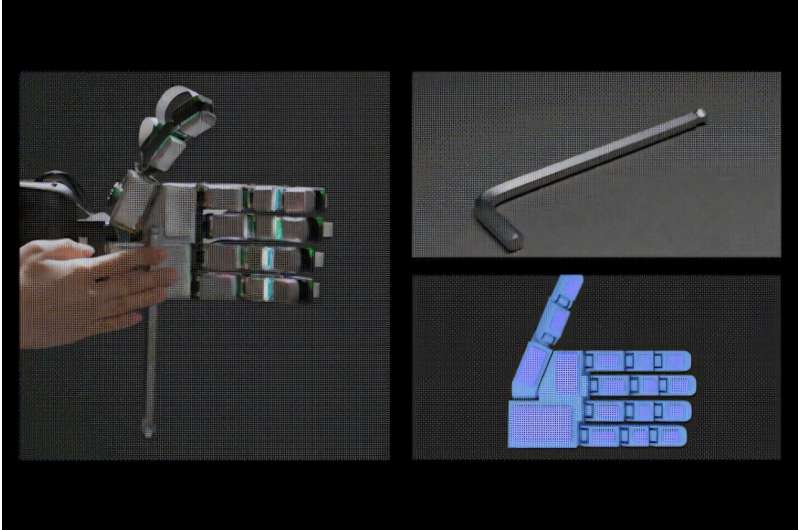 Une main robotique biométique capable de détection tactile à haute résolution