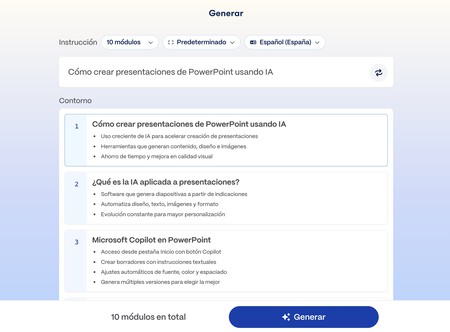 Générer des diapositives