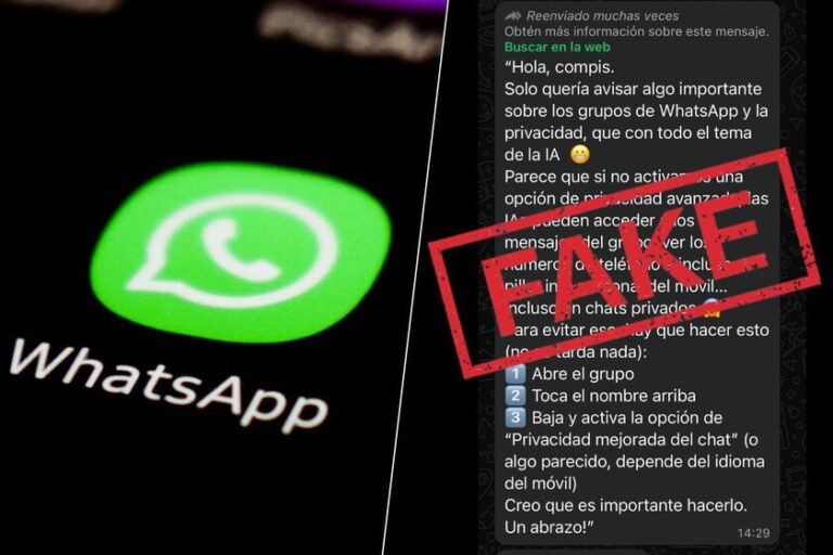 Un message viral affirme que « les IA peuvent accéder aux messages de groupe » sur WhatsApp. C'est un canular manuel
