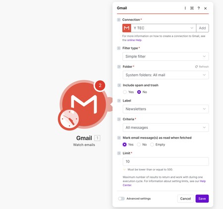 Paramètres Gmail