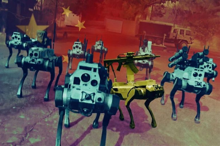 les robots de la « meute de loups » dotés de toutes sortes d'armes autonomes
