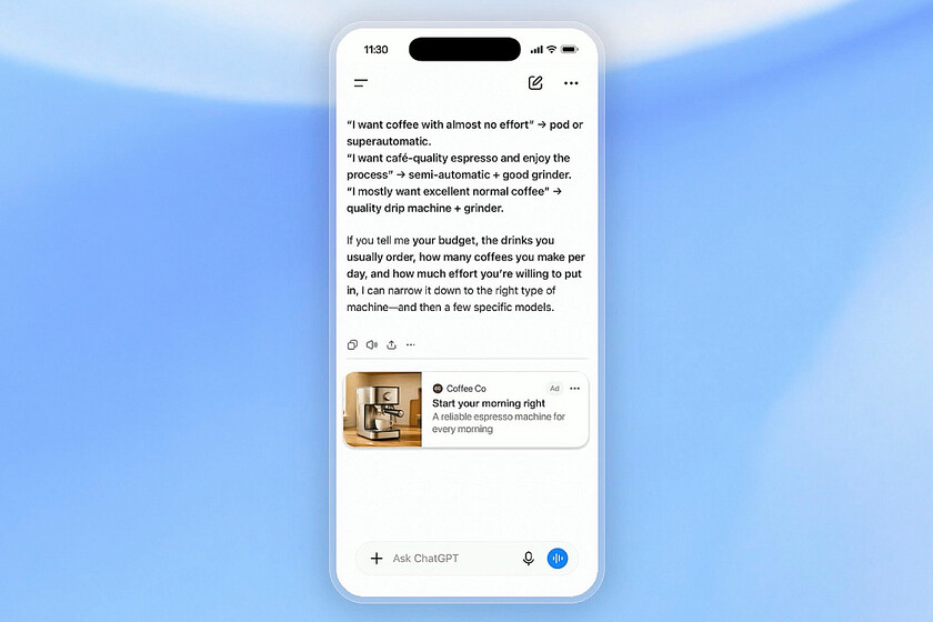C'est officiel : ChatGPT avec publicités arrivera en Espagne le lundi 24 août prochain