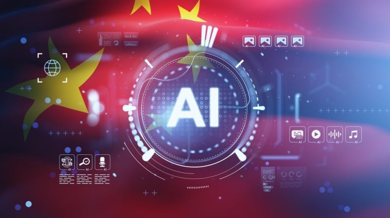 Glowing,Ai,Interface,With,Futuristic,Holographic,Tech,Icons,Over,A